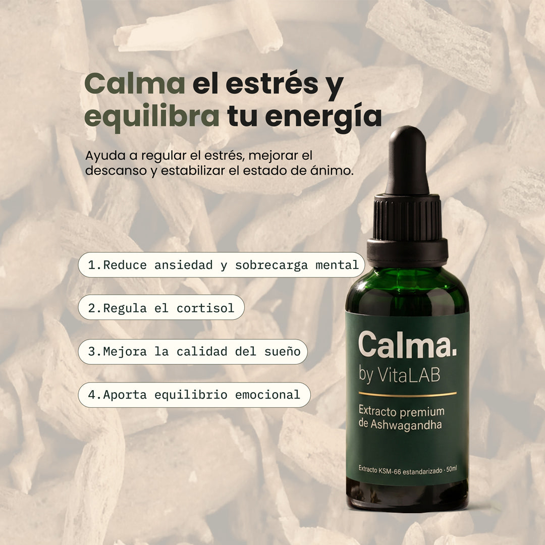 Calma — Extracto premium de Ashwagandha KSM-66 · 50 ml