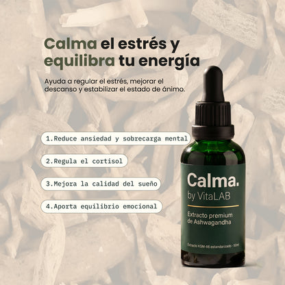 Calma — Extracto premium de Ashwagandha KSM-66 · 50 ml